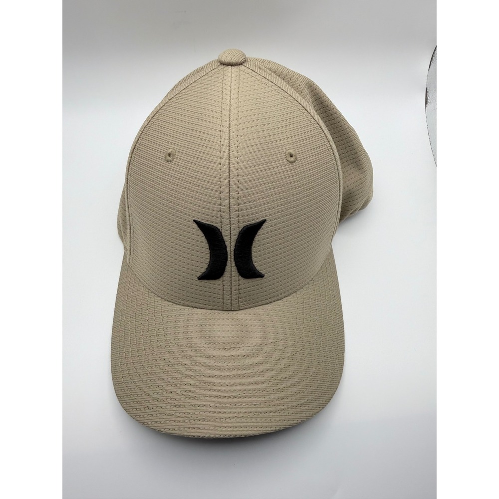 Hurley H2O-Dri Flexfit Hat Tan Beige Embroidered Logo Baseball Cap S-M